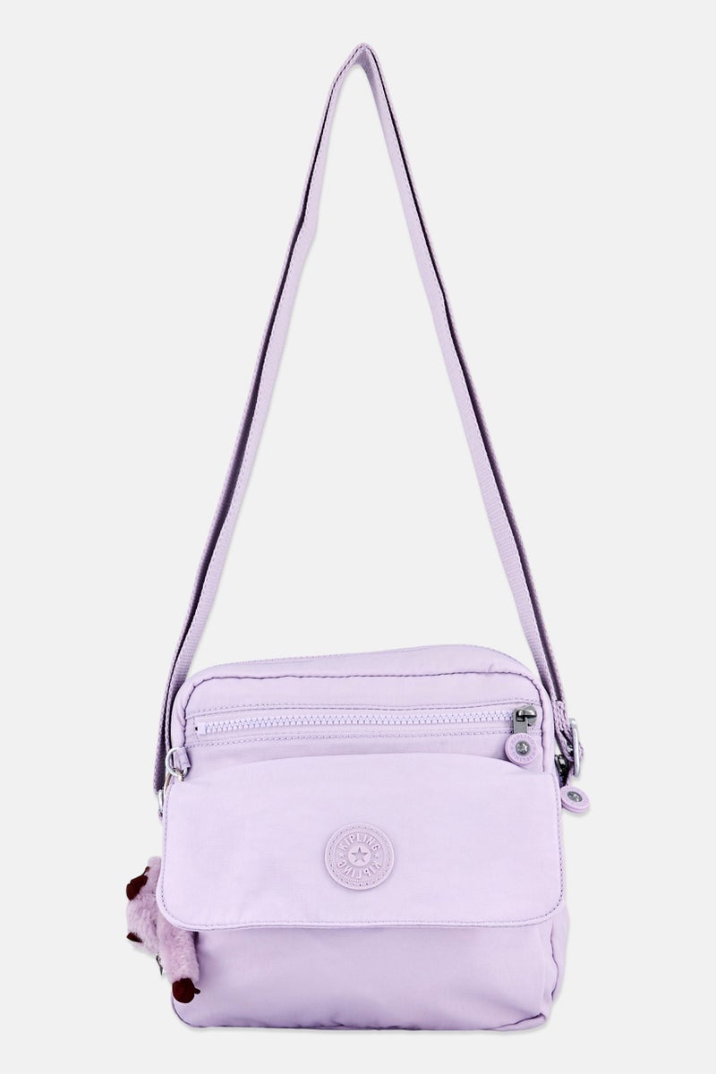 kipling Women Brand Logo Zia Cross Body Bag, Lilac - Image 1